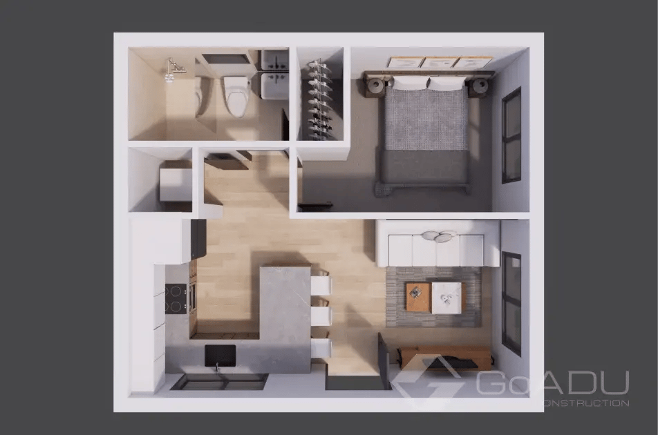 Comfortable One-Bedroom Design