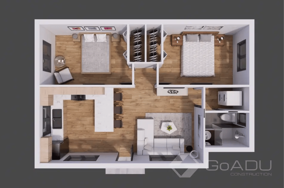 Flexible Two-Bedroom Layout