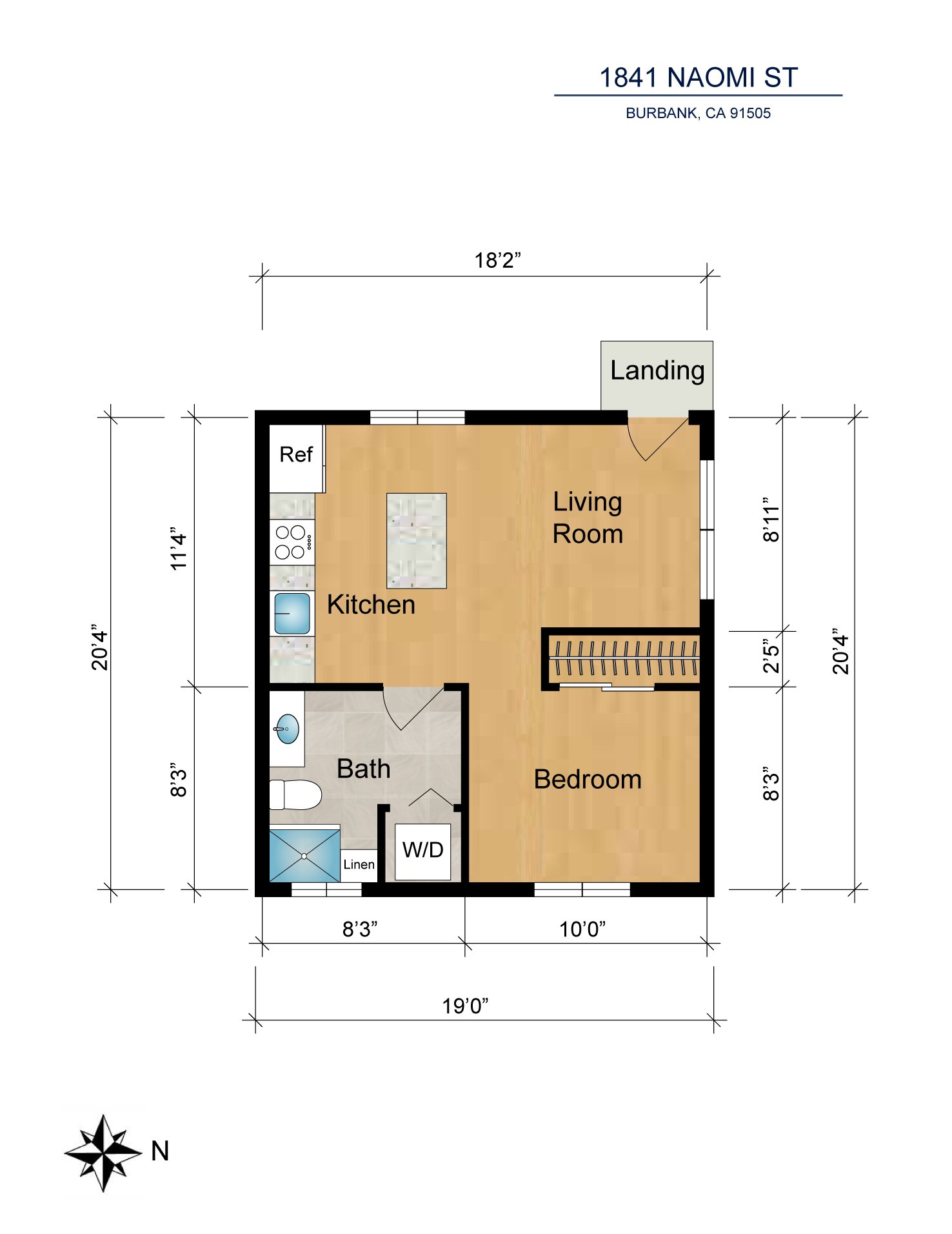 A100-FLOOR PLANS Garage Conversion ADU in Burbank, CA